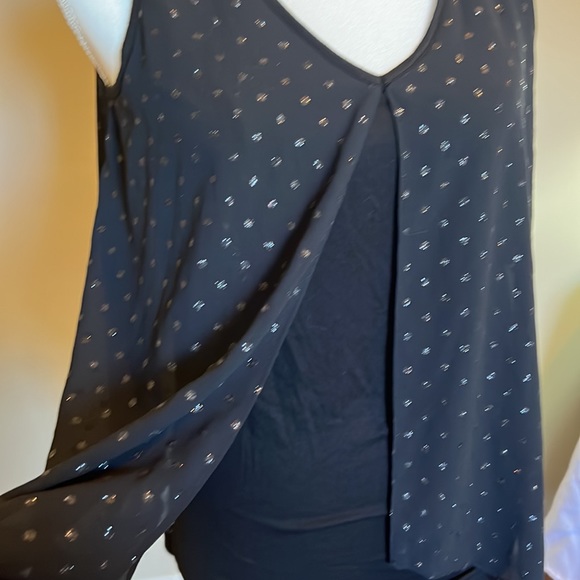 AGB black blouse with sparkly polka dots. Size medium. NWT - Picture 2 of 6